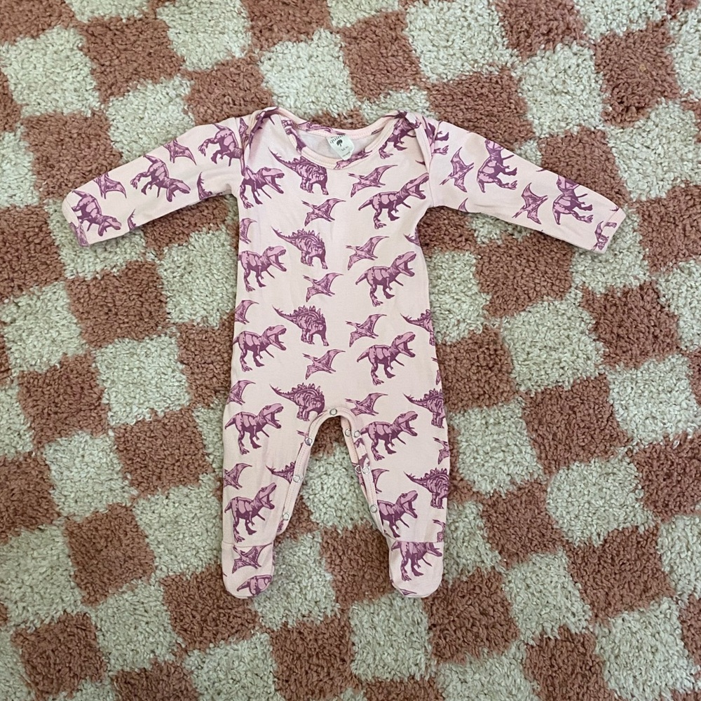 Kate Quinn Mauve Dinosaur Lap Neck Footie